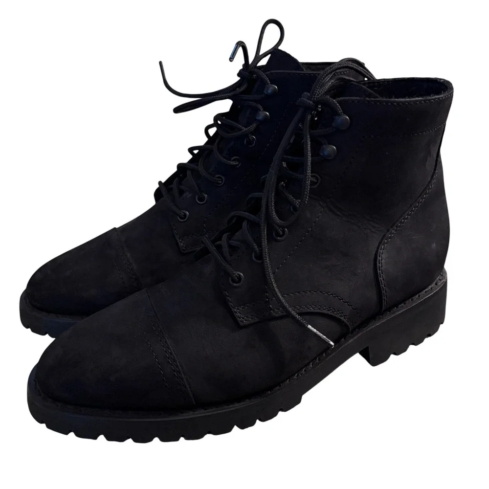 Thursday Boot Co Captain Matte Black Rugged Resilient Leather Lace‎ Up Boots 8.5